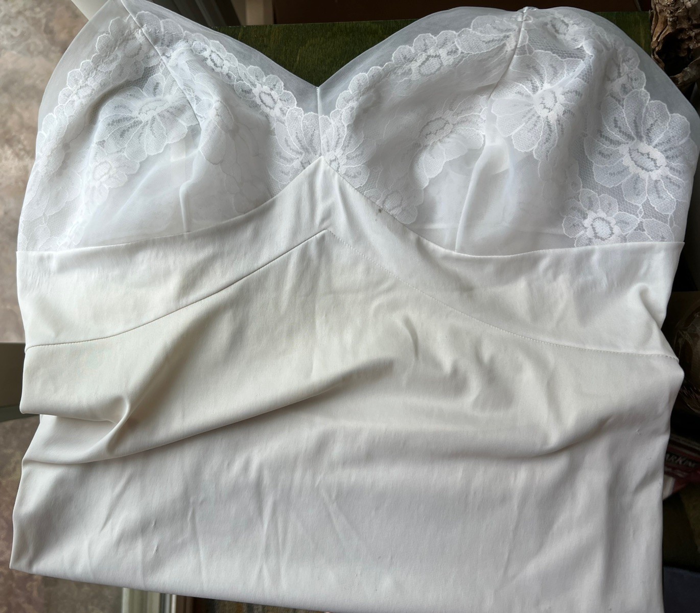 VTG Lot 3 Vanity Fair Nylon Floral LACE 1 Ea. White Cream Pink SLIP NIGHTGOWN 36