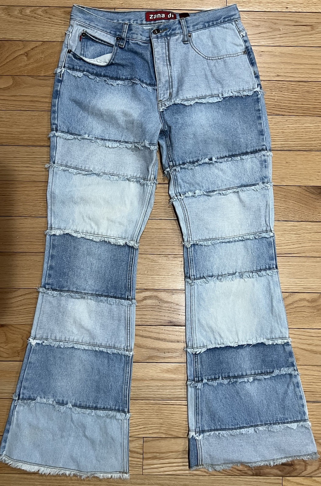 Women’s VTG 90’s Zana Di Flare Jeans 32×31 Patchwork CLEAN Sz 11