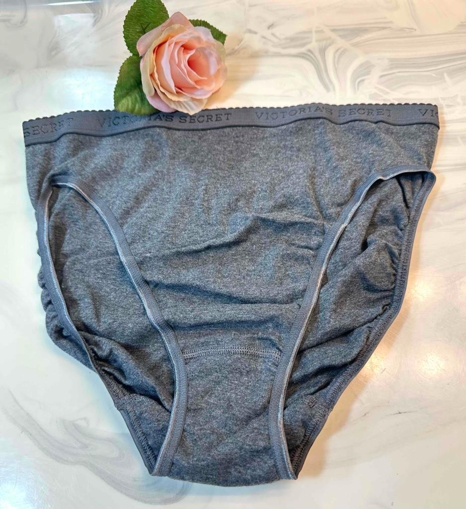 NWT VINTAGE VICTORIA’S SECRET Dark Gray BIKINI PANTY SIGNATURE BAND BRIEF XL