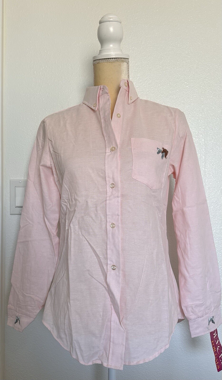Vtg DEE CEE For Gals Pink Western LS Shirt Womens Horse Button Down Sz Small NWT