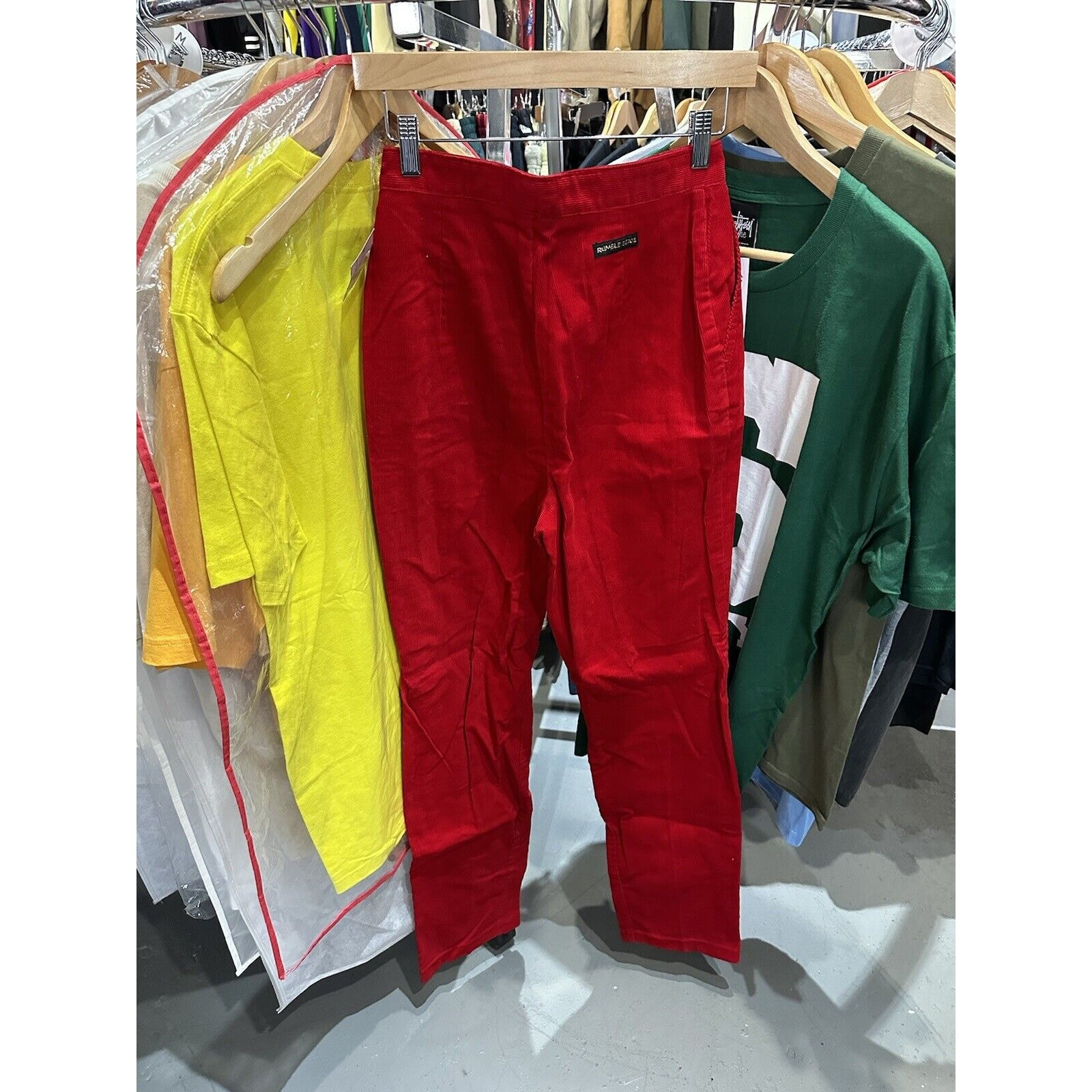 Vintage 1980s NWT Rumble Seats Red Corduroy High Waisted Pants Size 11