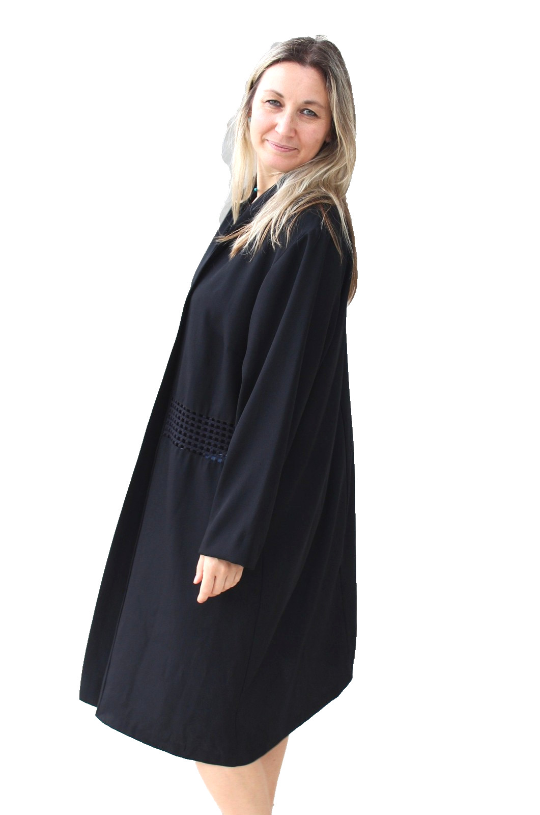 Vintage 1990s Positive Influence Coat Size 24W Women Cutout Lattice Detail