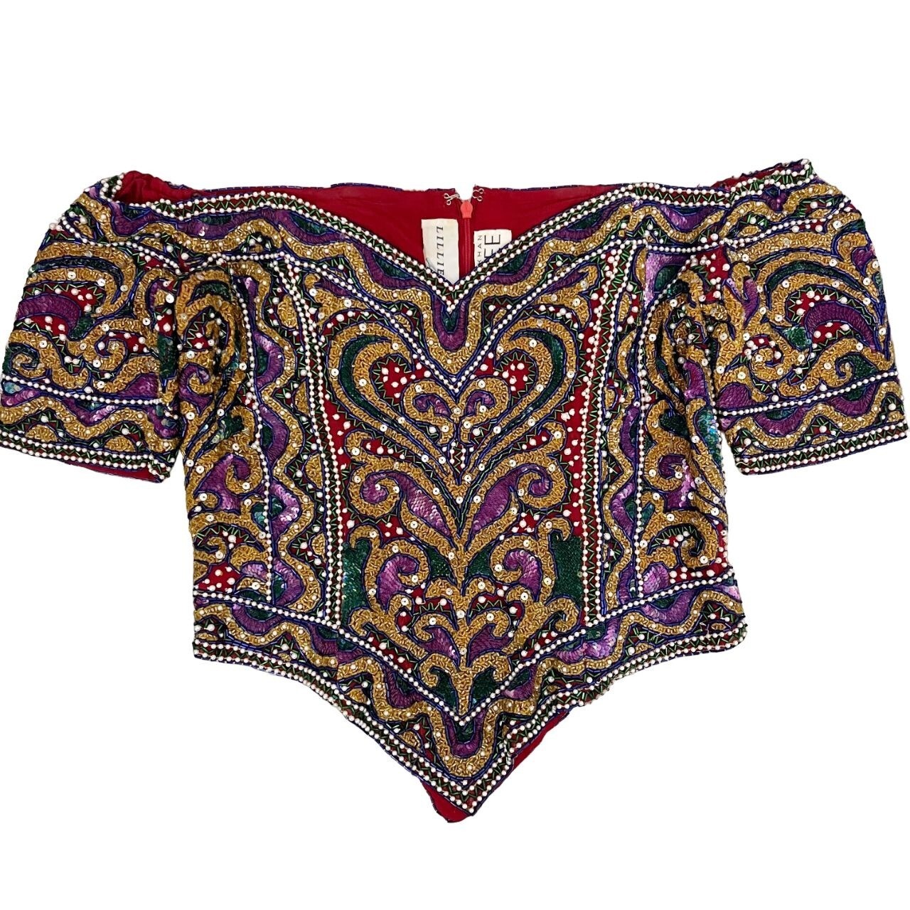 Lillie Rubin Naeem Khan Riazee Nights Bollywood Indie Beaded Top – Size Medium