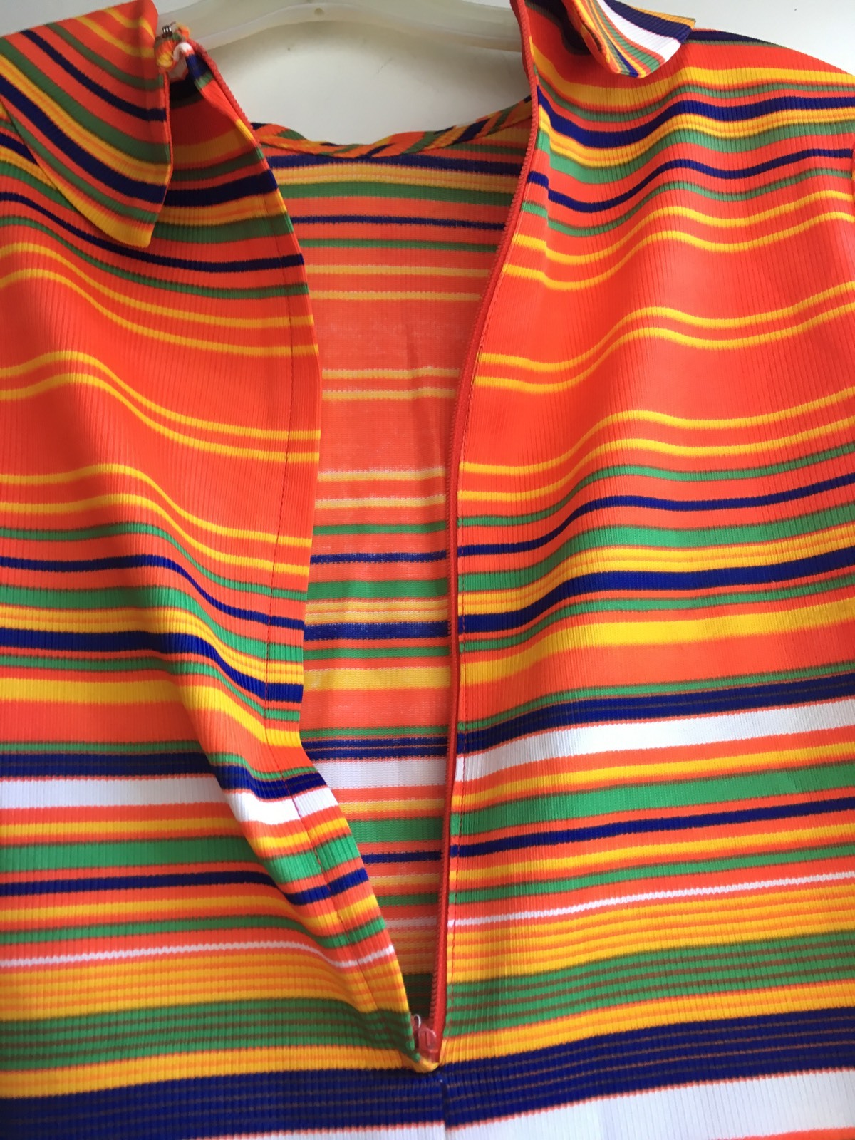 Vintage Long Sleeve Bright Striped Top Aladdin Brand Mock Turtleneck 60s 70s Mod