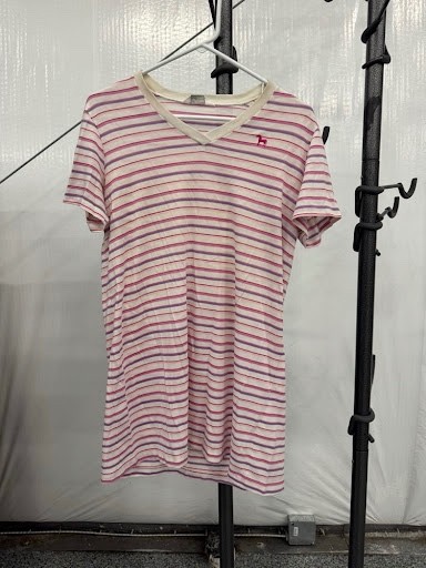 Vintage Sabrina Made Expressly for Mervyn’s Striped V-Neck T-Shirt Embroidered