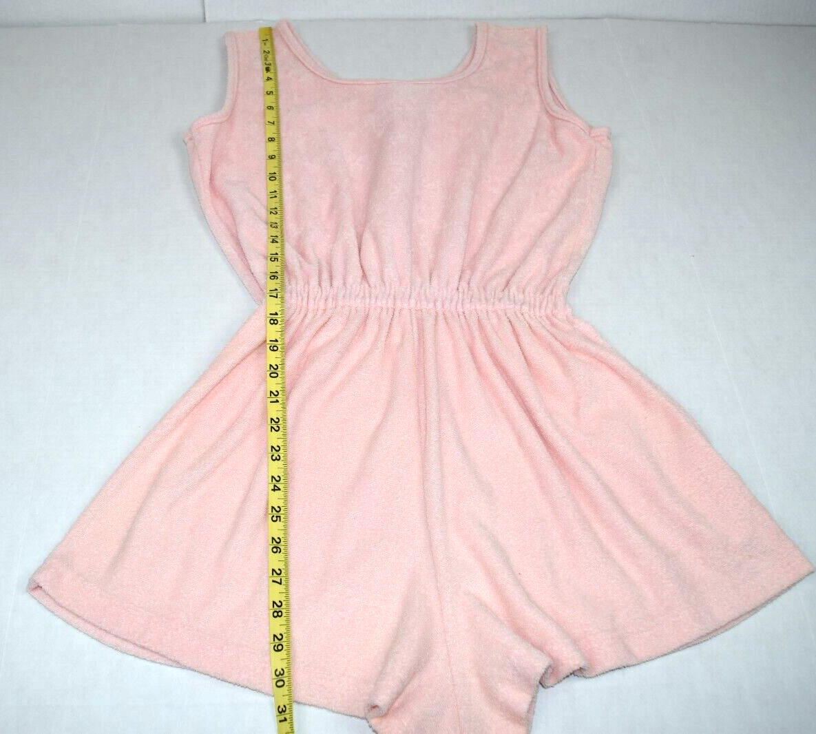 Vintage Pool Cover Jumper Granada Size S/M 80s Pale Pink Terrycloth Front Zip