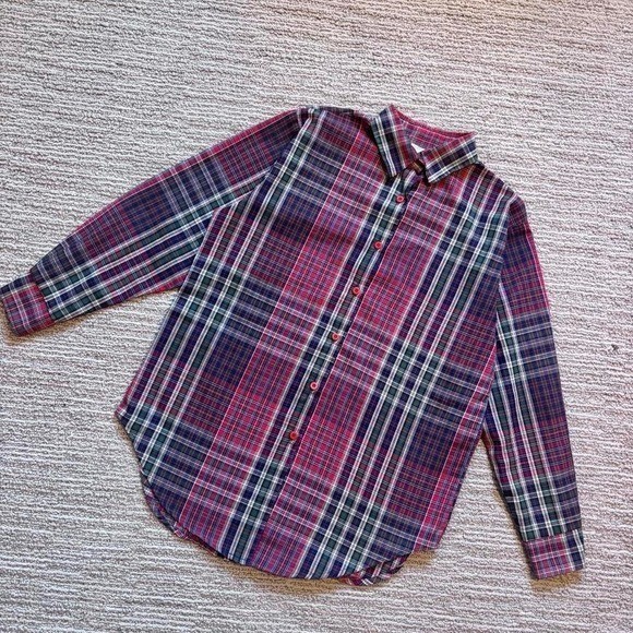 Andrew McMullan Vintage Shirt Plaid 80s 90s Button Up Women’s L 10 Red Green