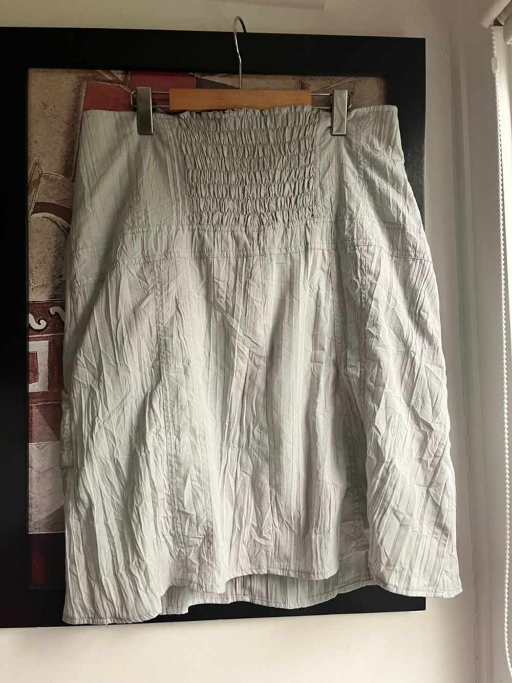 True Vintage 90s Y2K Parachute Crinkle Skirt Grey M-XL