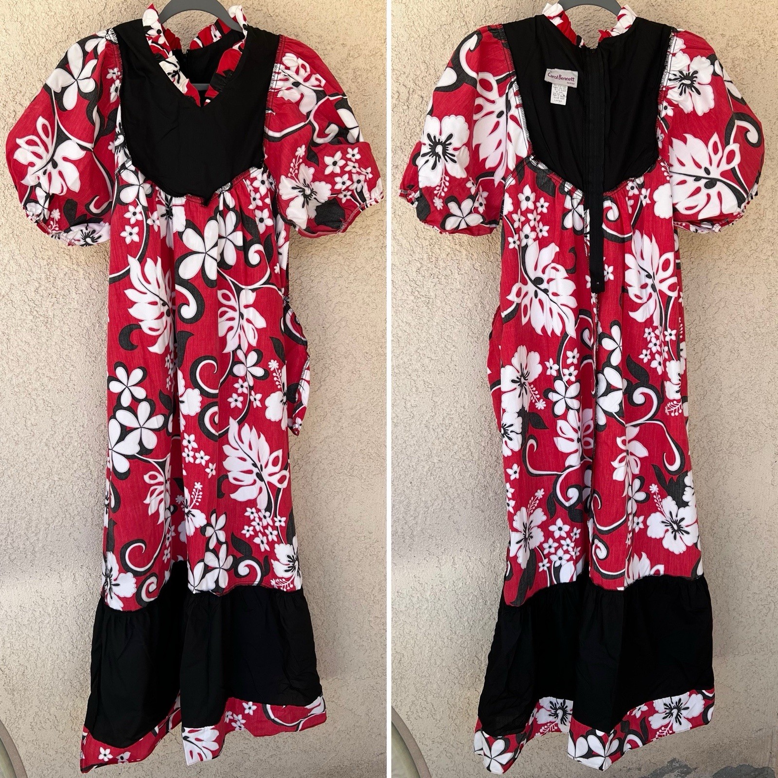 Carol Bennett Hawaii Muu Muu Inspired Dress Hawaiian Tiki Aloha L Vintage