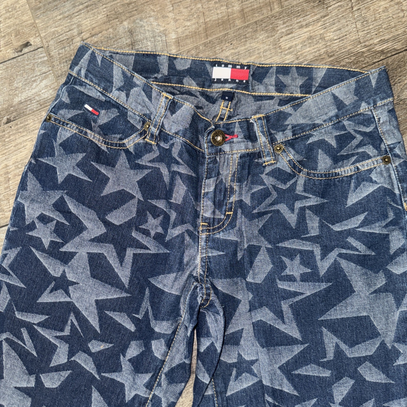 Vintage Y2K Tommy Jeans Hilfiger PATRIOTIC STARS Flare jeans Women size 5