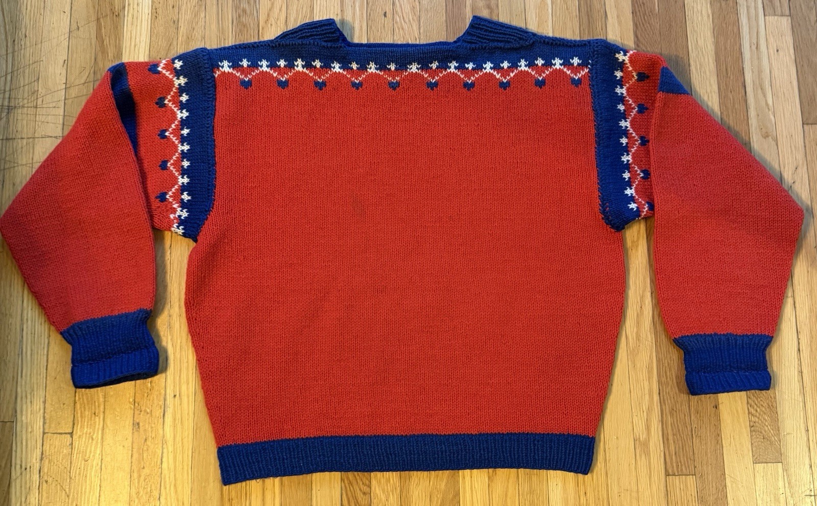 Vintage Norse Knit Handmade In Norway 100% Wool Approx Size Large 23×23