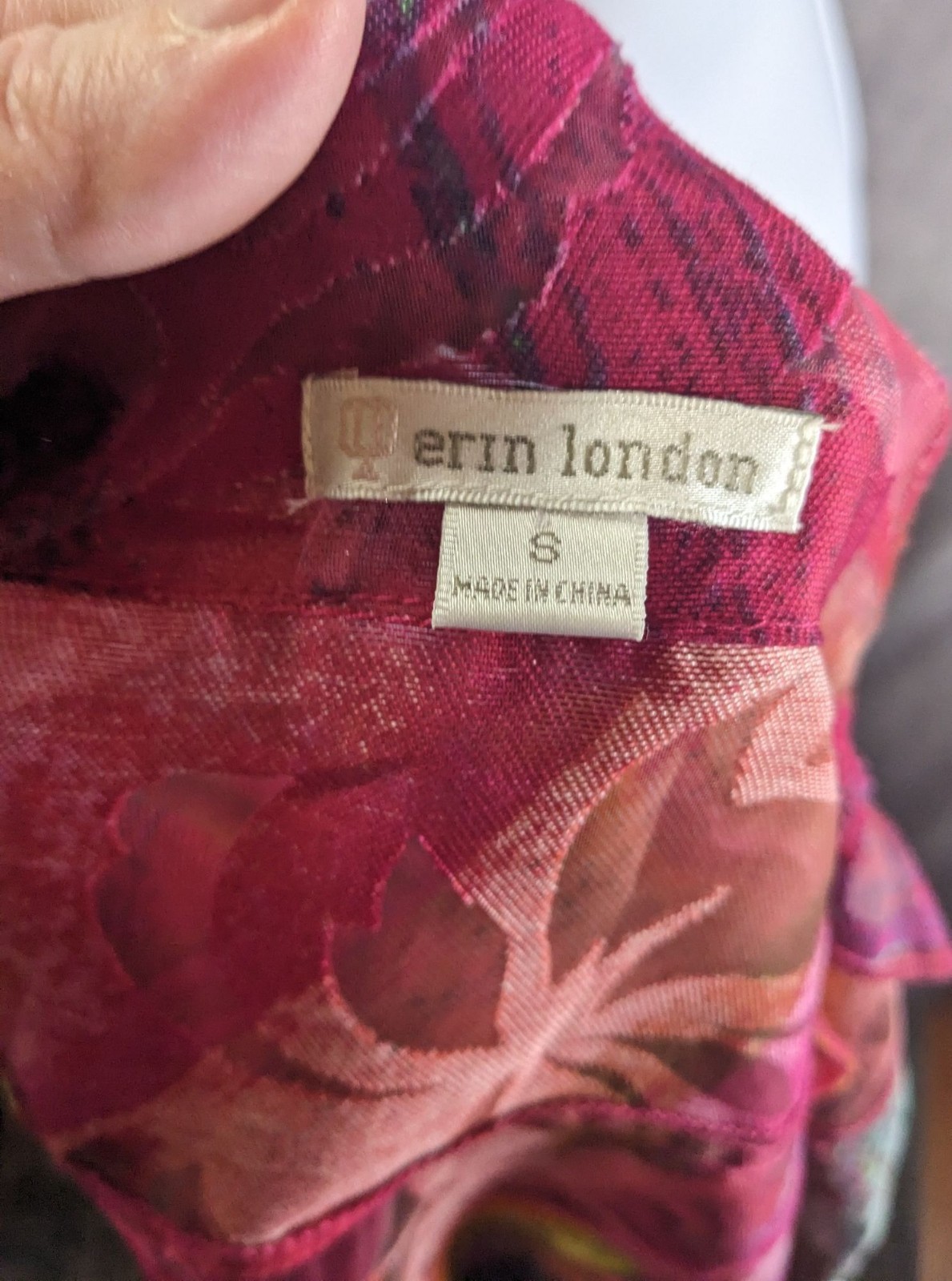 Vintage Sheer Multicolor Floral Button-Up Shirt By Erin London Size S