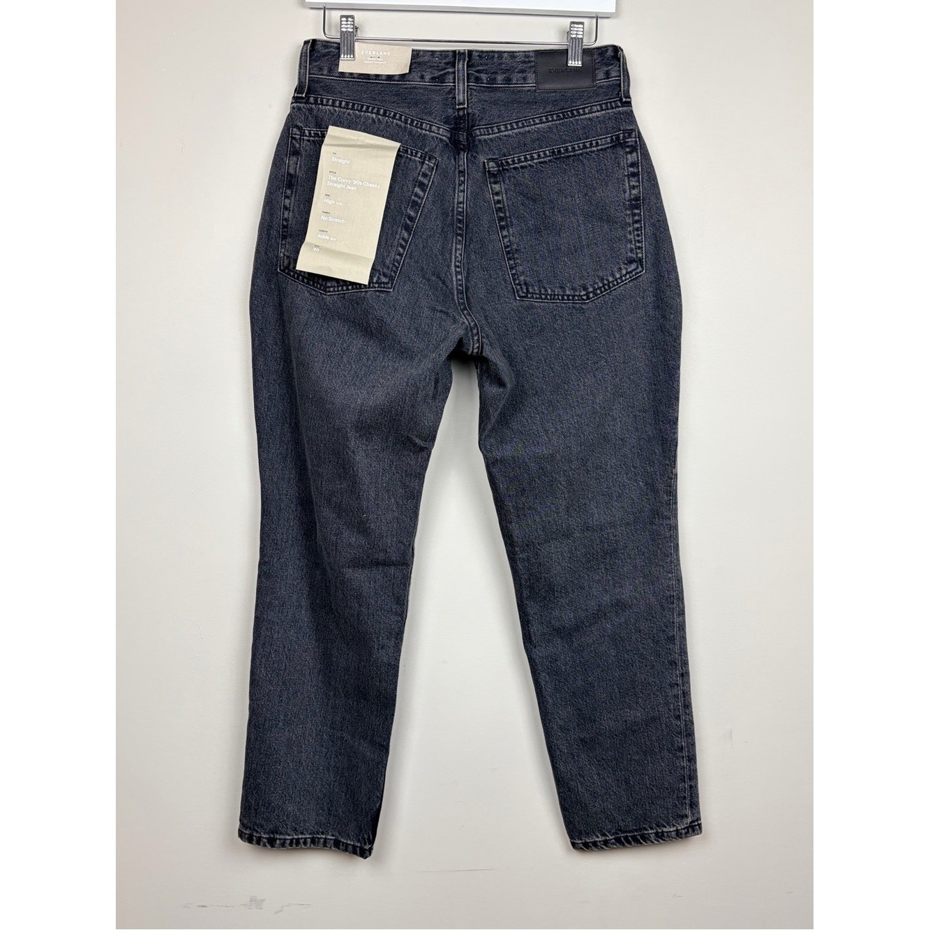 NWT Everlane Curvy 90s Cheeky Straight Jean Washed Black Ankle 30