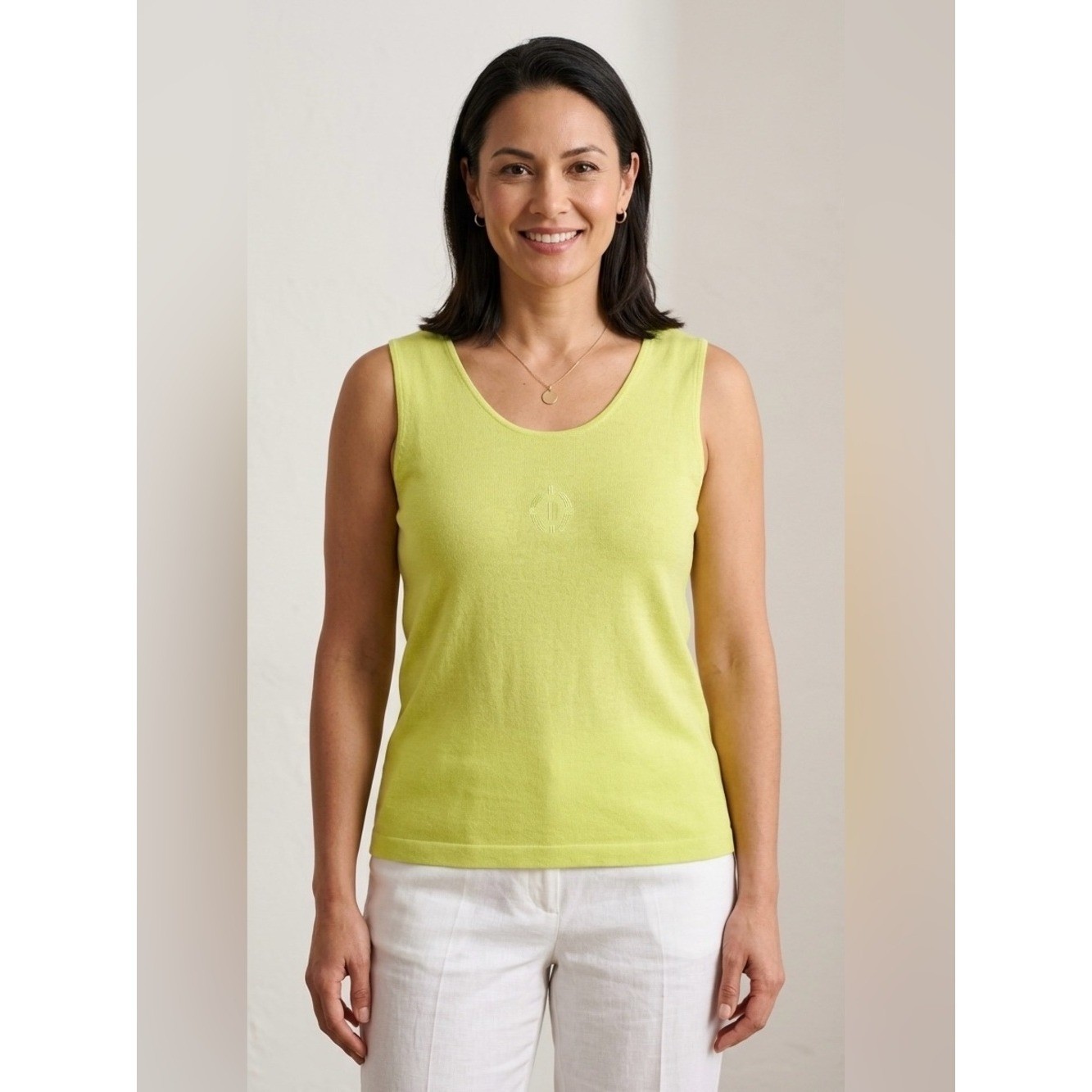 VTG Dino Valiano Germany Lime Green Knit Tank Top – Size M – European Luxury