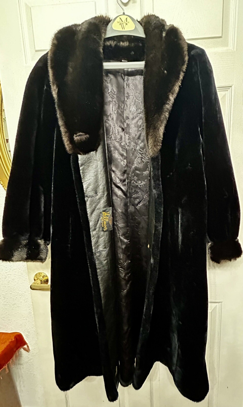 Vintage HILLMOOR-New York Luxury Brown/Black FAUX FUR Jacket COAT~Fits XL/2X