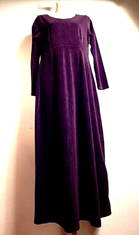 Vintage 1990s USA Outer Limits Empire Dress Burgundy Rust Northern Soul Gothic S