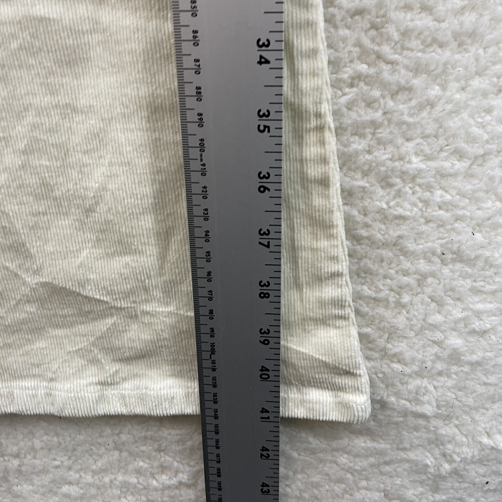 NEW NWT DEADSTOCK Y2K Vintage Corduroy Pants 12 14 31 32 White Cream Ivory Flare