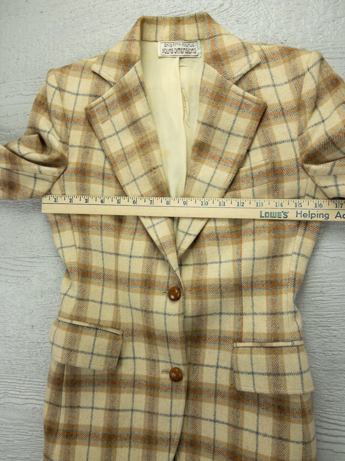 Sax Fifth Ave Yong Dimensions plaid jacket 2 button see details VINTAGE