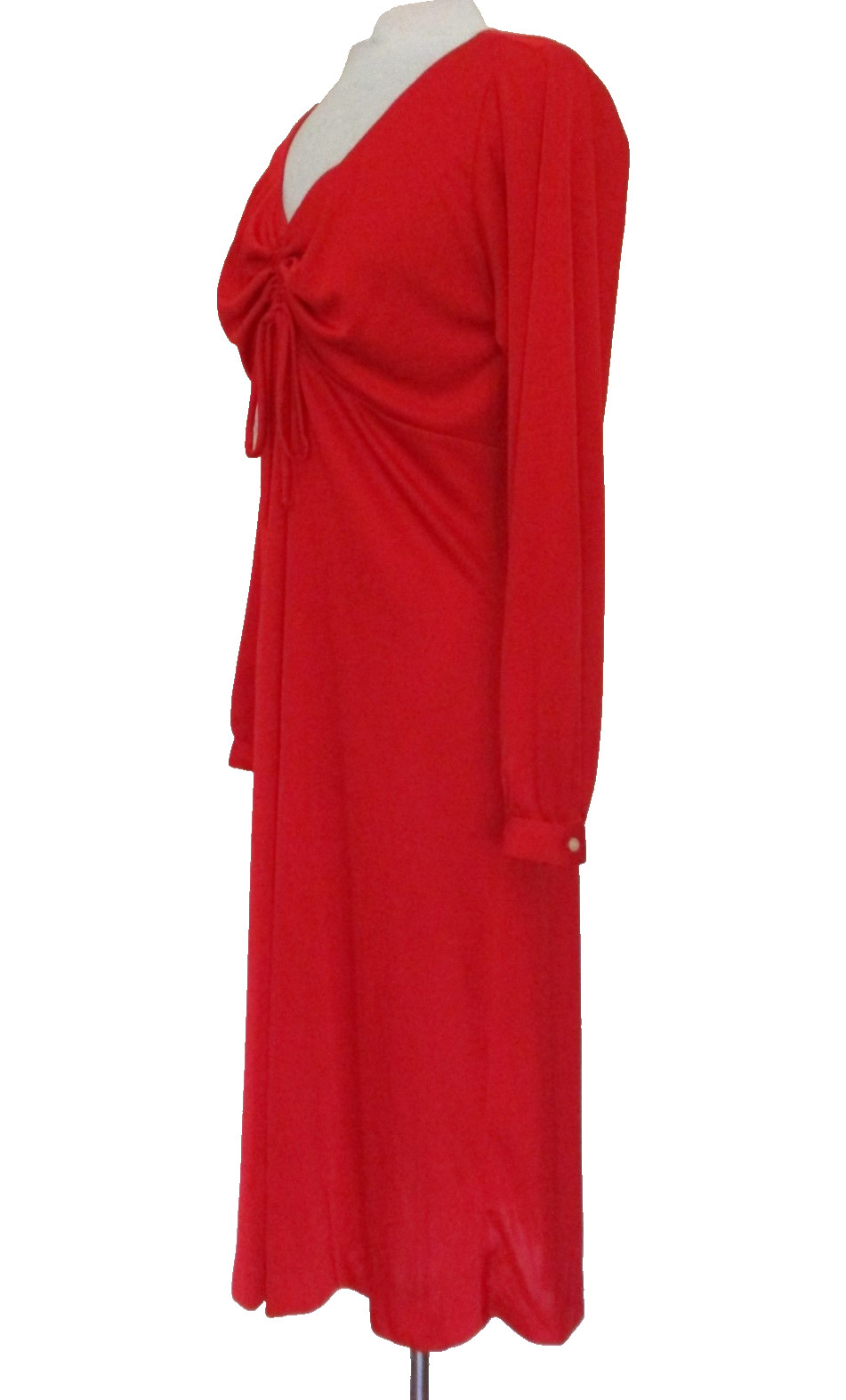 Vintage Coco California Midi Dress M Women Red Slinky Nylon Retro