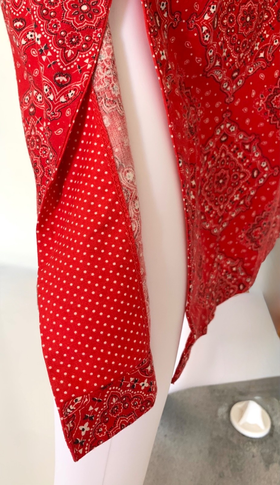 Rare 1970s vintage Geoffrey Beene Bazaar Bandana print Boho Prairie Maxi Dress S