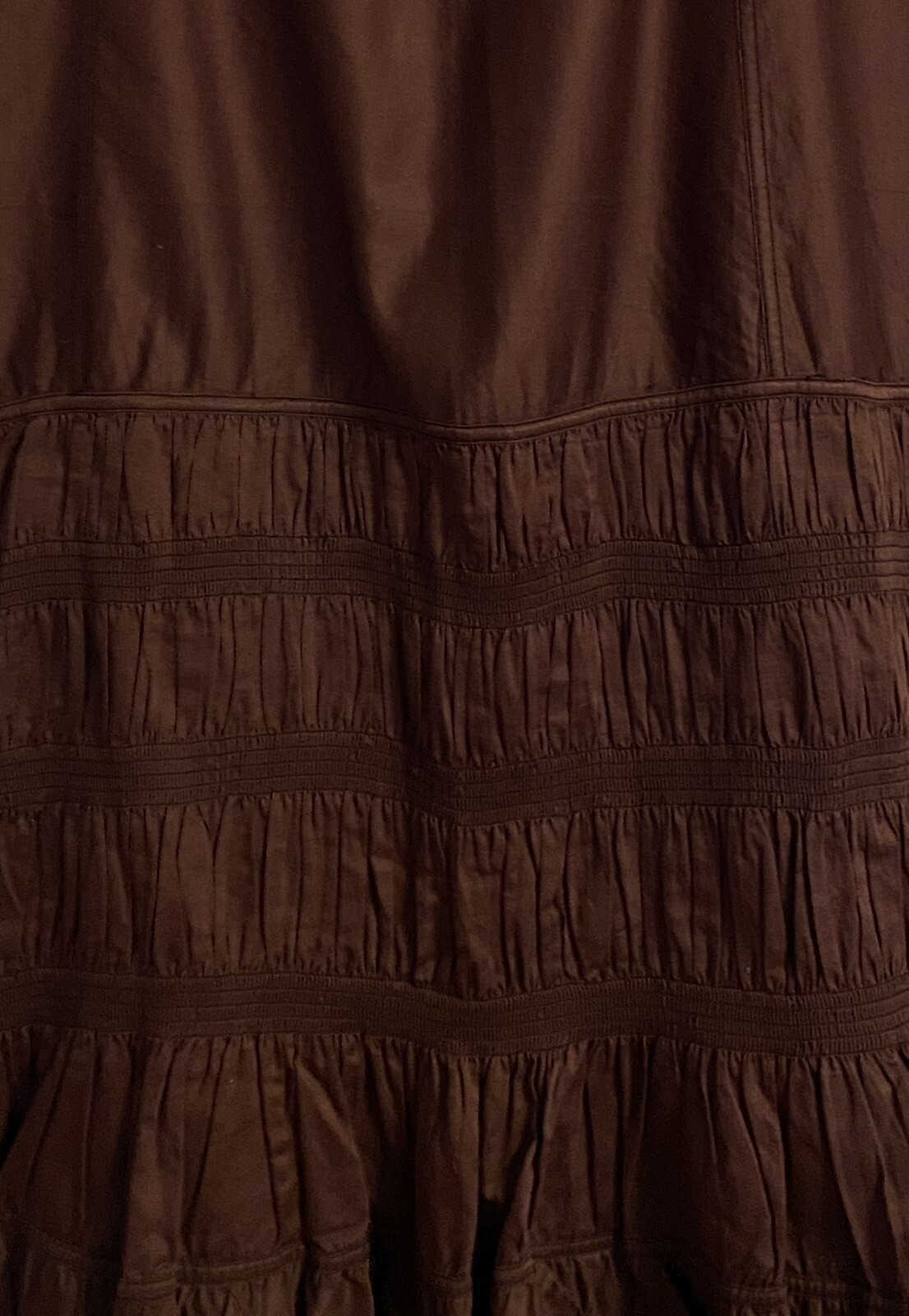 Antique Victorian Edwardian Petticoat Skirt Slip Brown Vintage 1890s-1900s