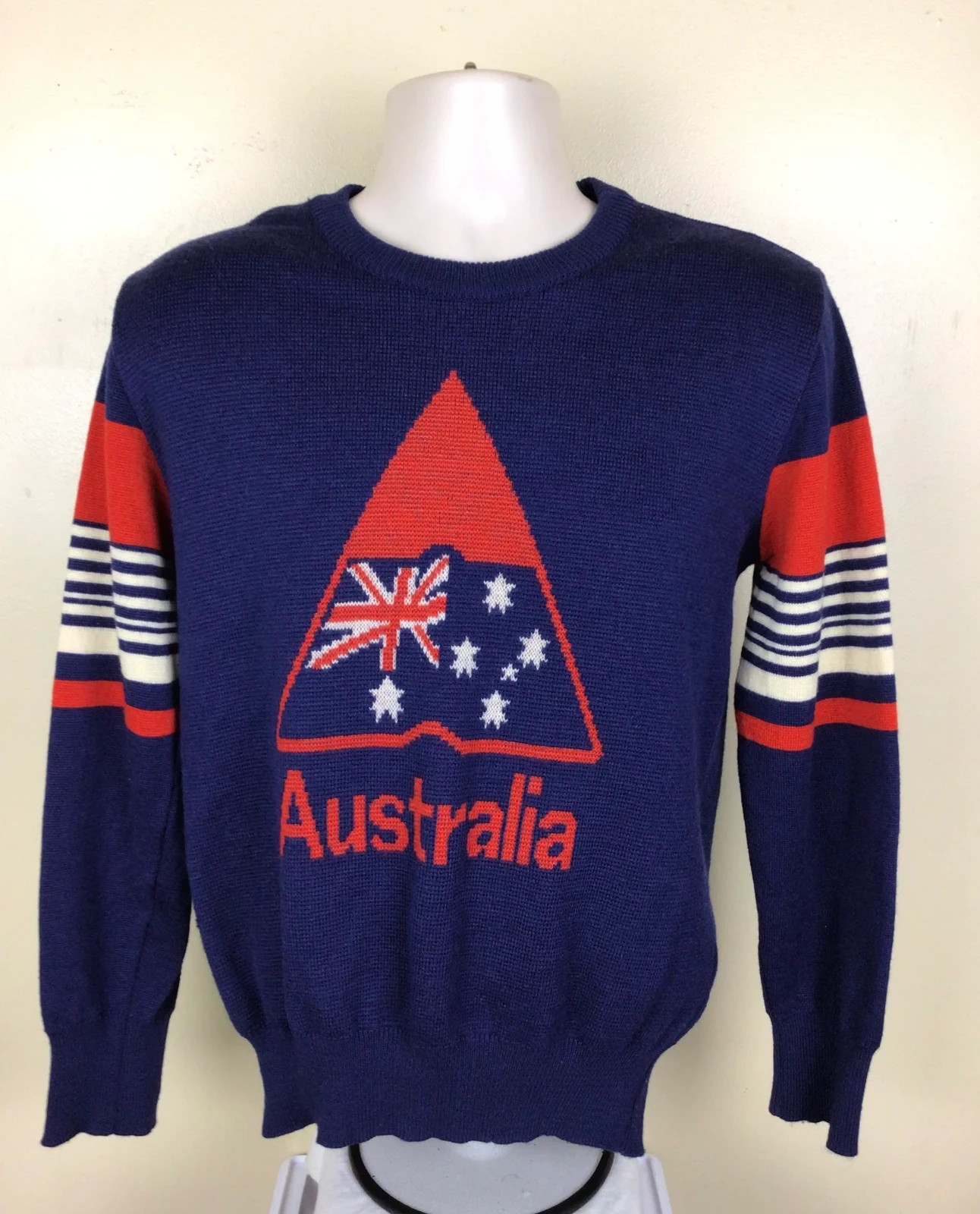 Vtg 70s 80s Advance Australia By Bromley Crewneck Sweater Women Size 18 Wool