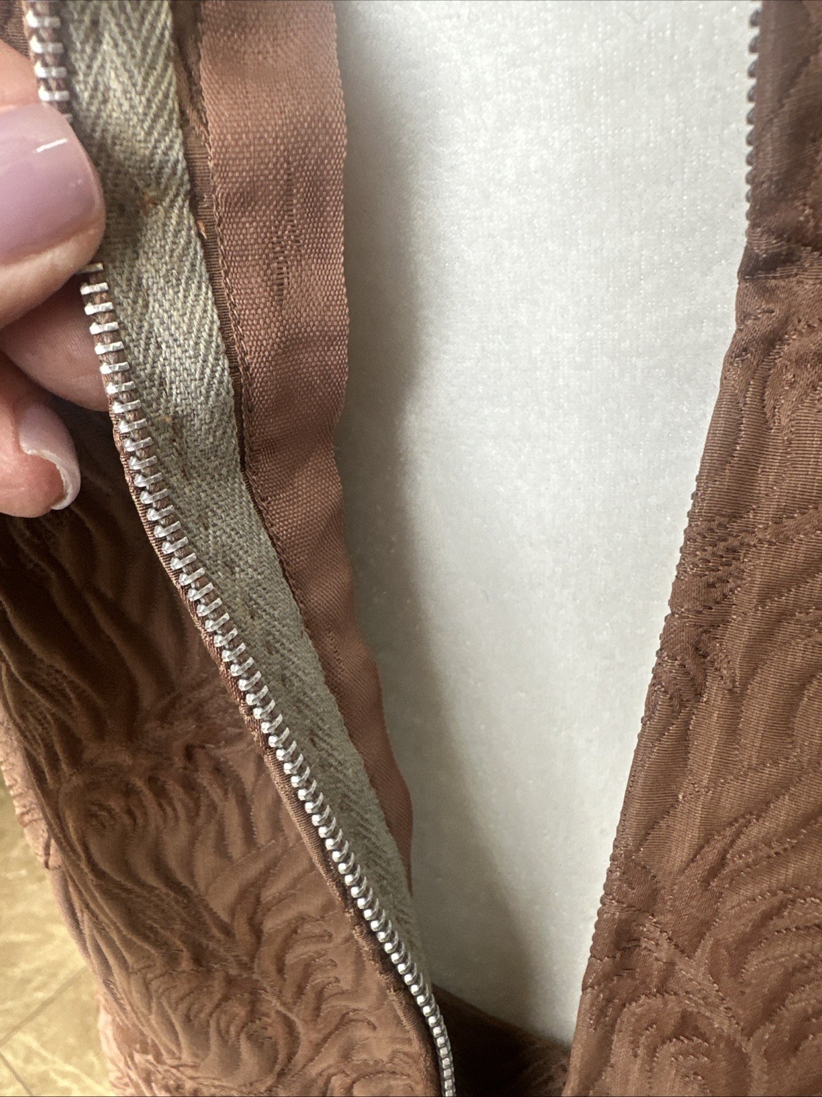 Sophie Gimbel Couture For Saks 50s Mocha Brown Silk Matelasse 3 Piece Skirt Suit