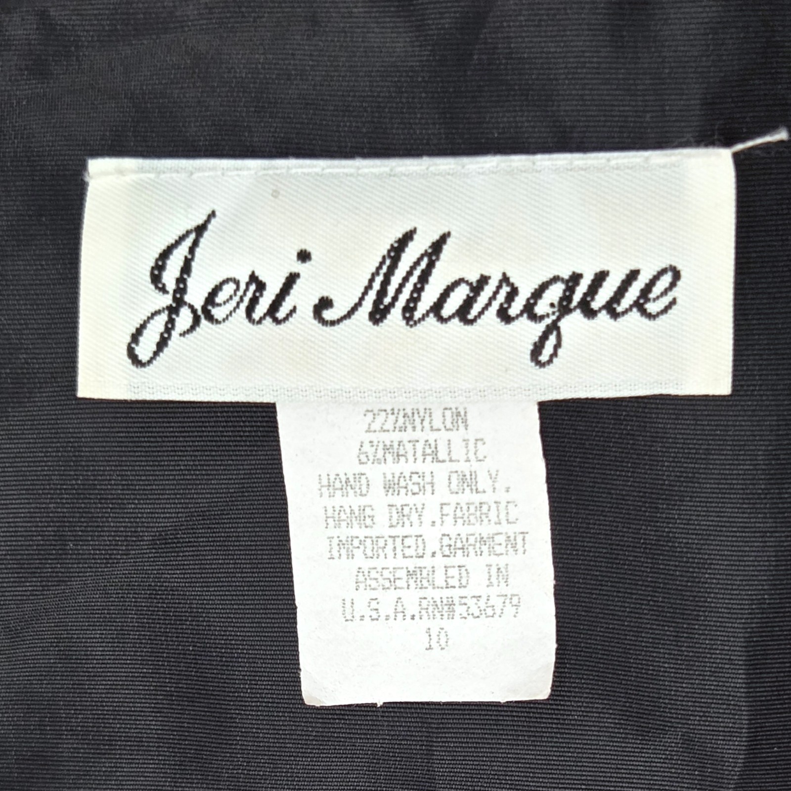 Vtg Jeri Marque Black Velvet Blazer Metallic Multicolor Design Shouder Pads Sz10