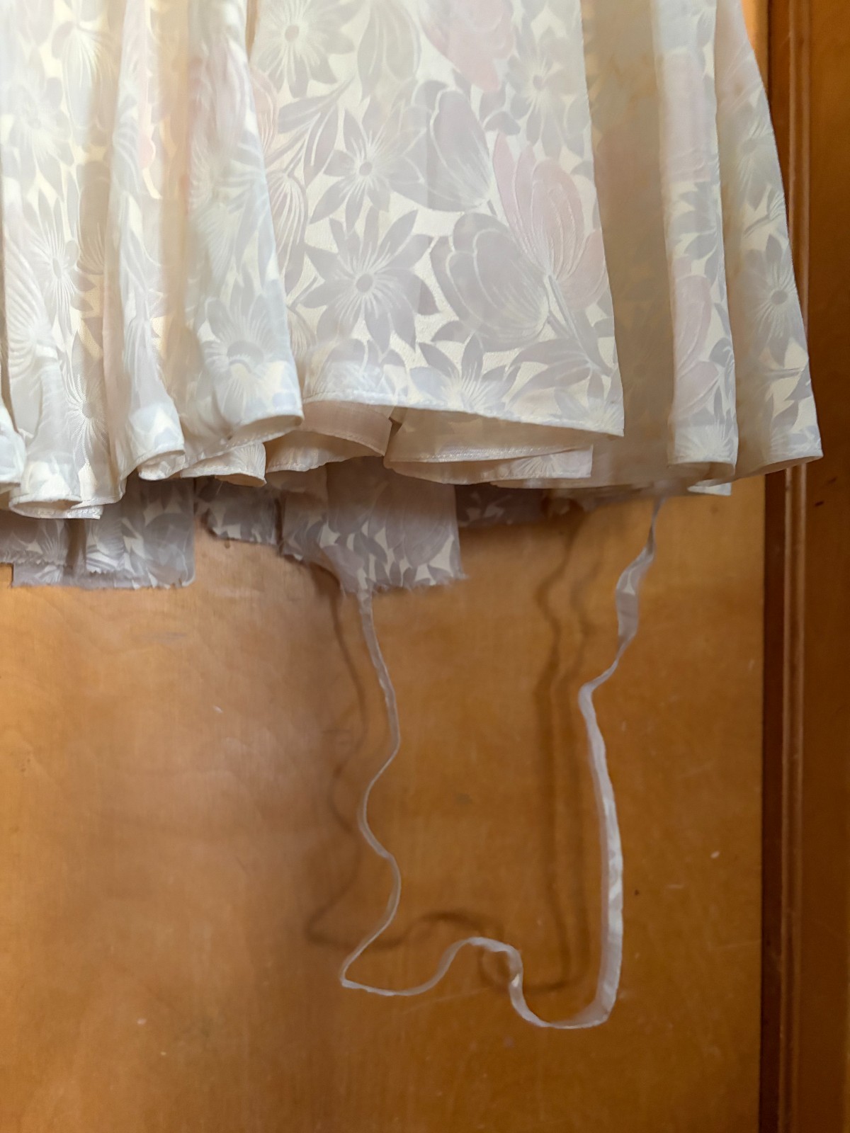 Vintage 1950s Organza Floral Party Dress S, Pink Satin Cummerbund Sash Fit & Fla