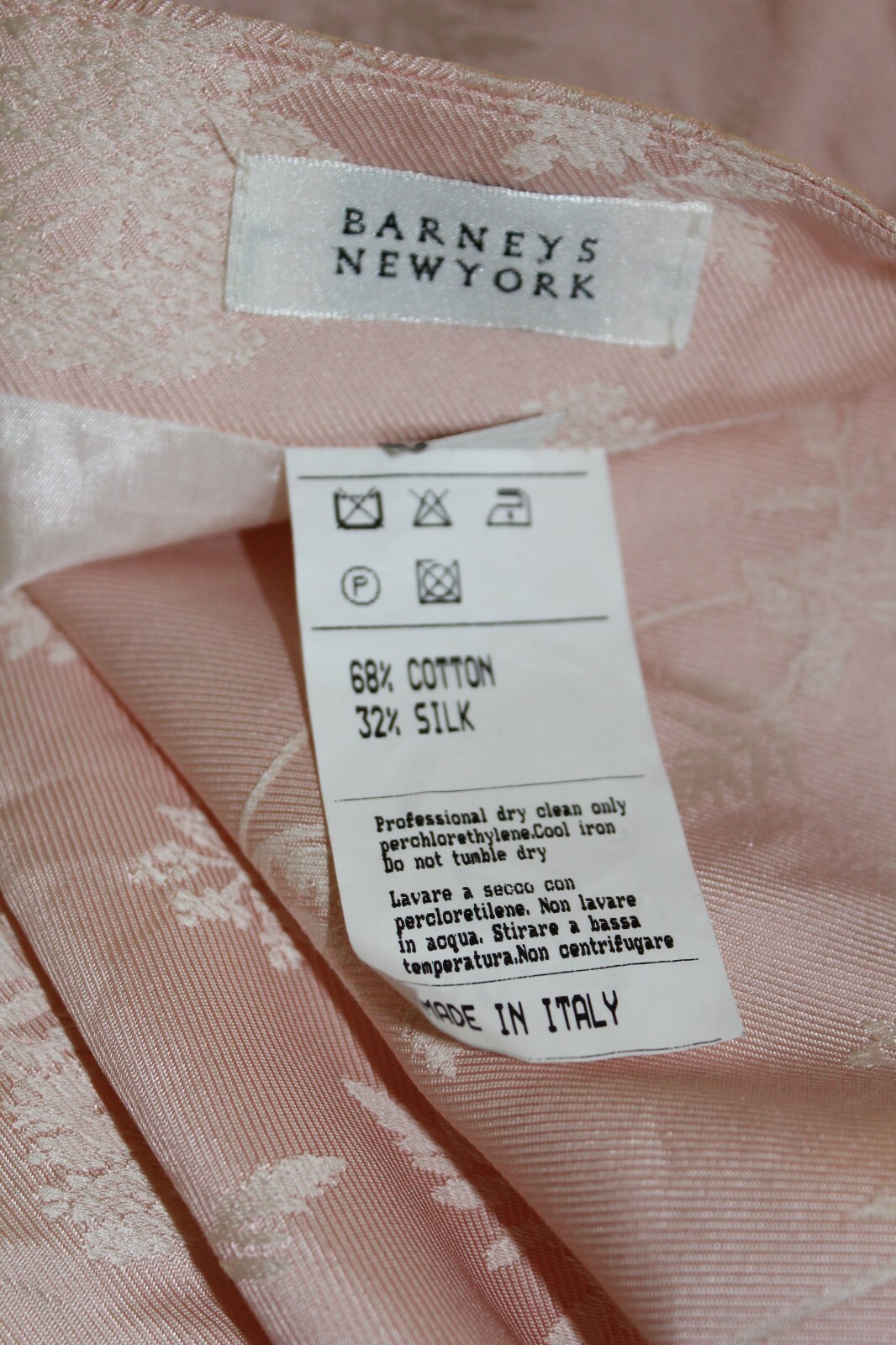 VTG NWT 90’s Barneys NY Floral Brocade Pink Cotton Silk Blazer Skirt Suit 8 10