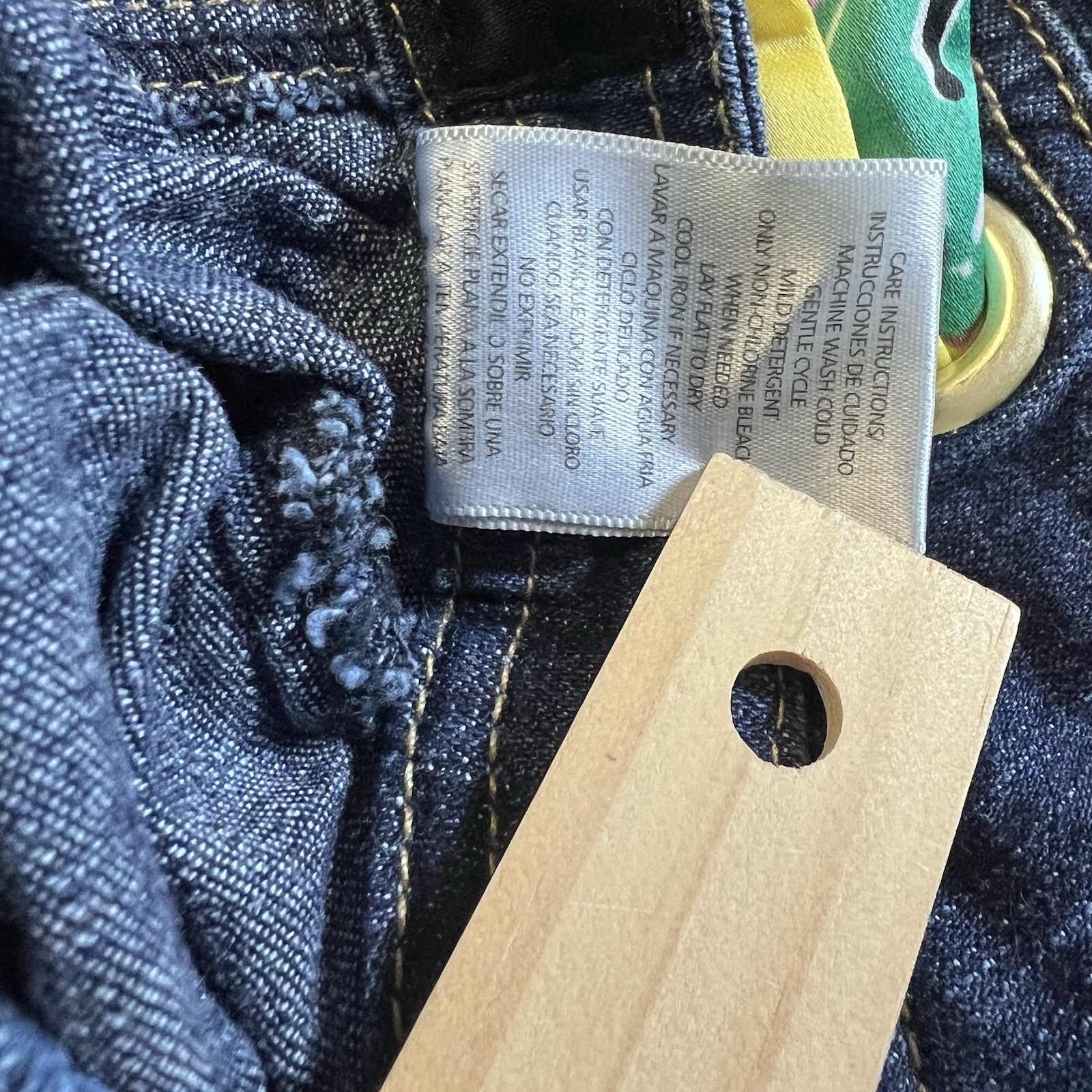 Vintage RARE Baby Phat Denim Corset Dress w/ Scarf Belt Blue Jean Bustier L