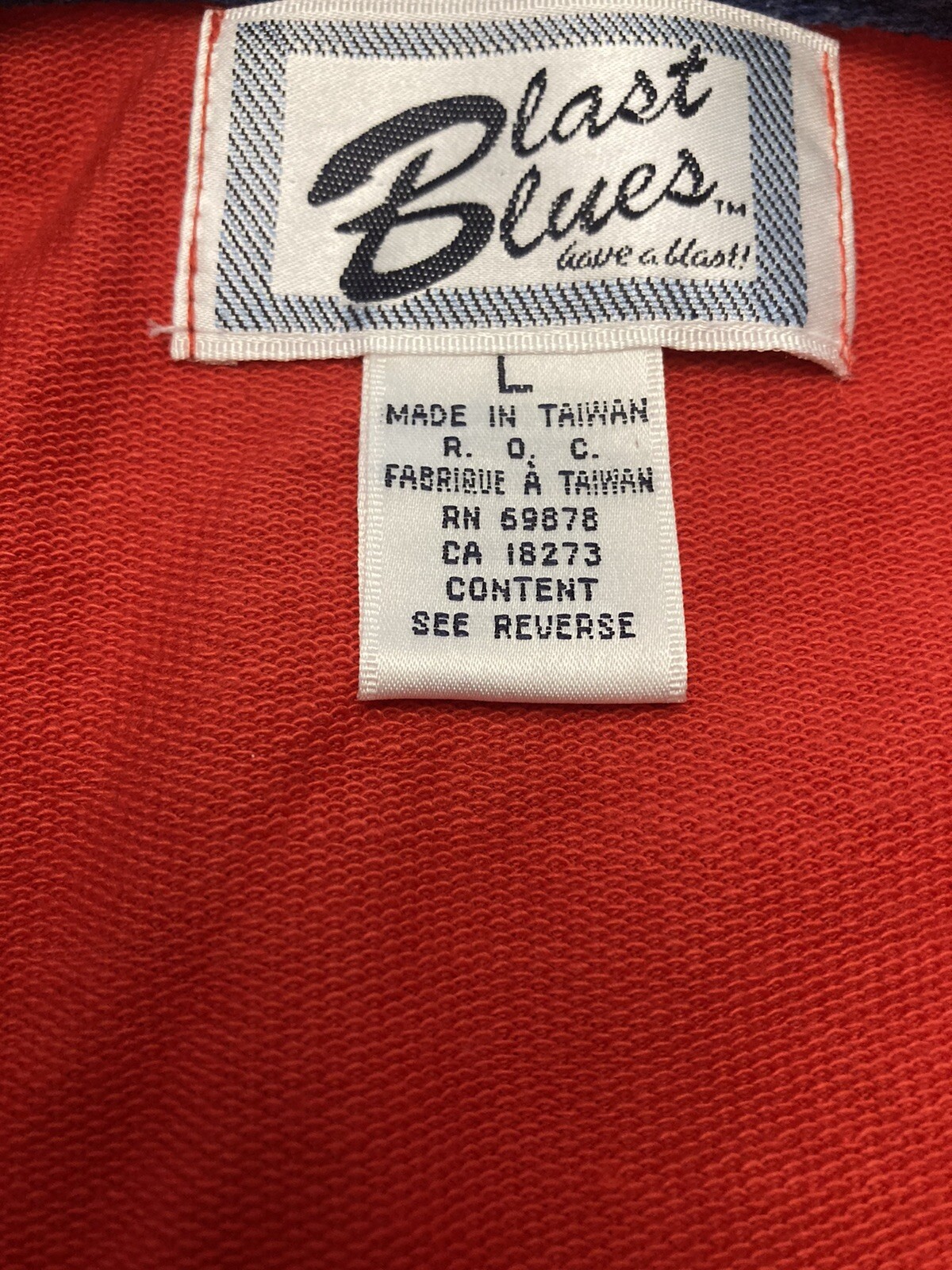 Red Snap Pullover Large Vintage 90s Grandma core Embroidered Flower Blast Blues