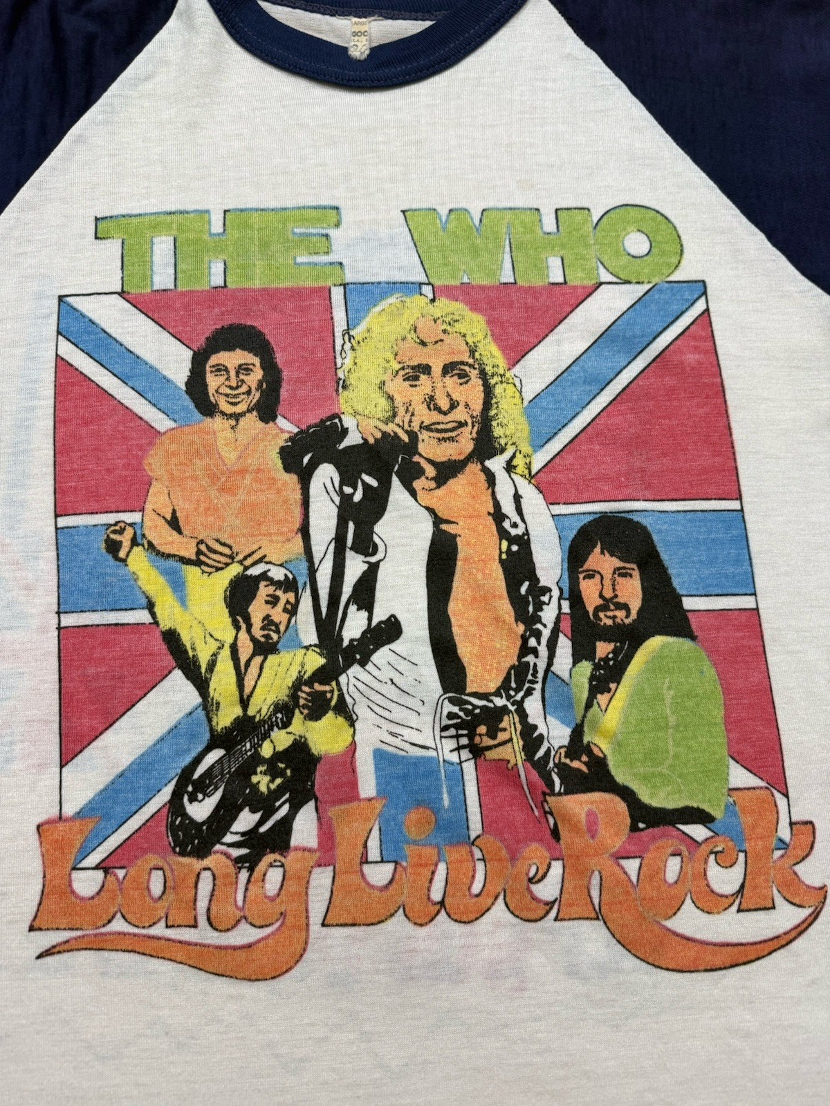 Vintage 70s 80s The Who Raglan Shirt Long Live Rock Tour Band Concert L