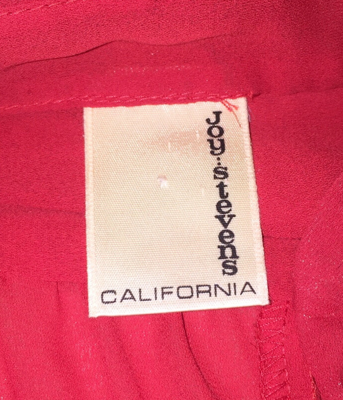Vintage Joy Stevens Of California 70’s Sz 16 Red Drop Waist Dress