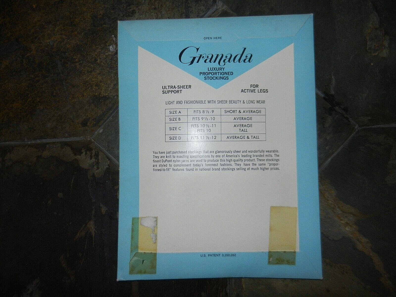 Granada Ultra Sheer Stockings Size B 9 1/2-10 Shadow RT
