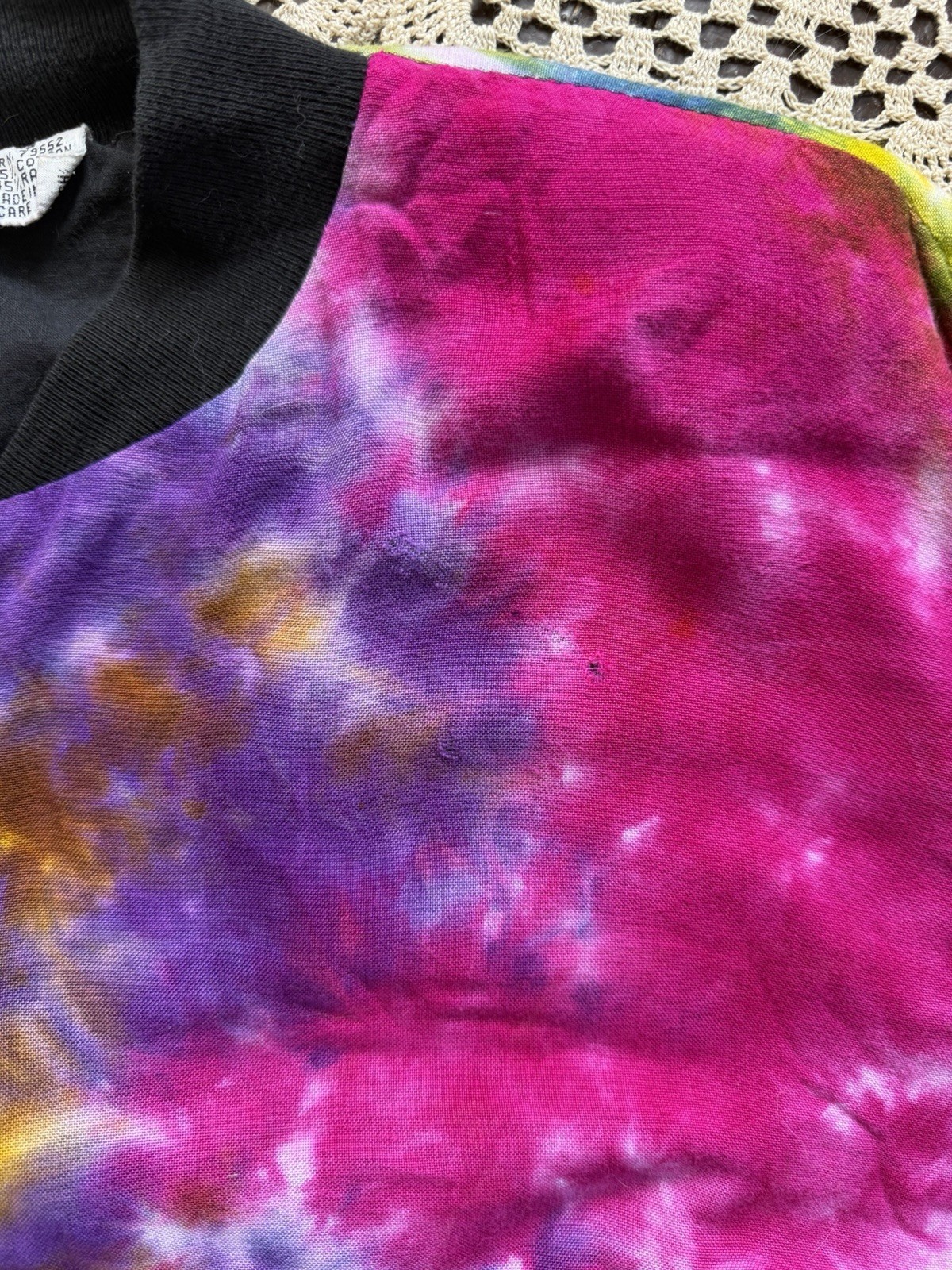 Vintage ‘80s ‘90s Tie Dye Bomber Jacket Soft Rayon India S/M/L