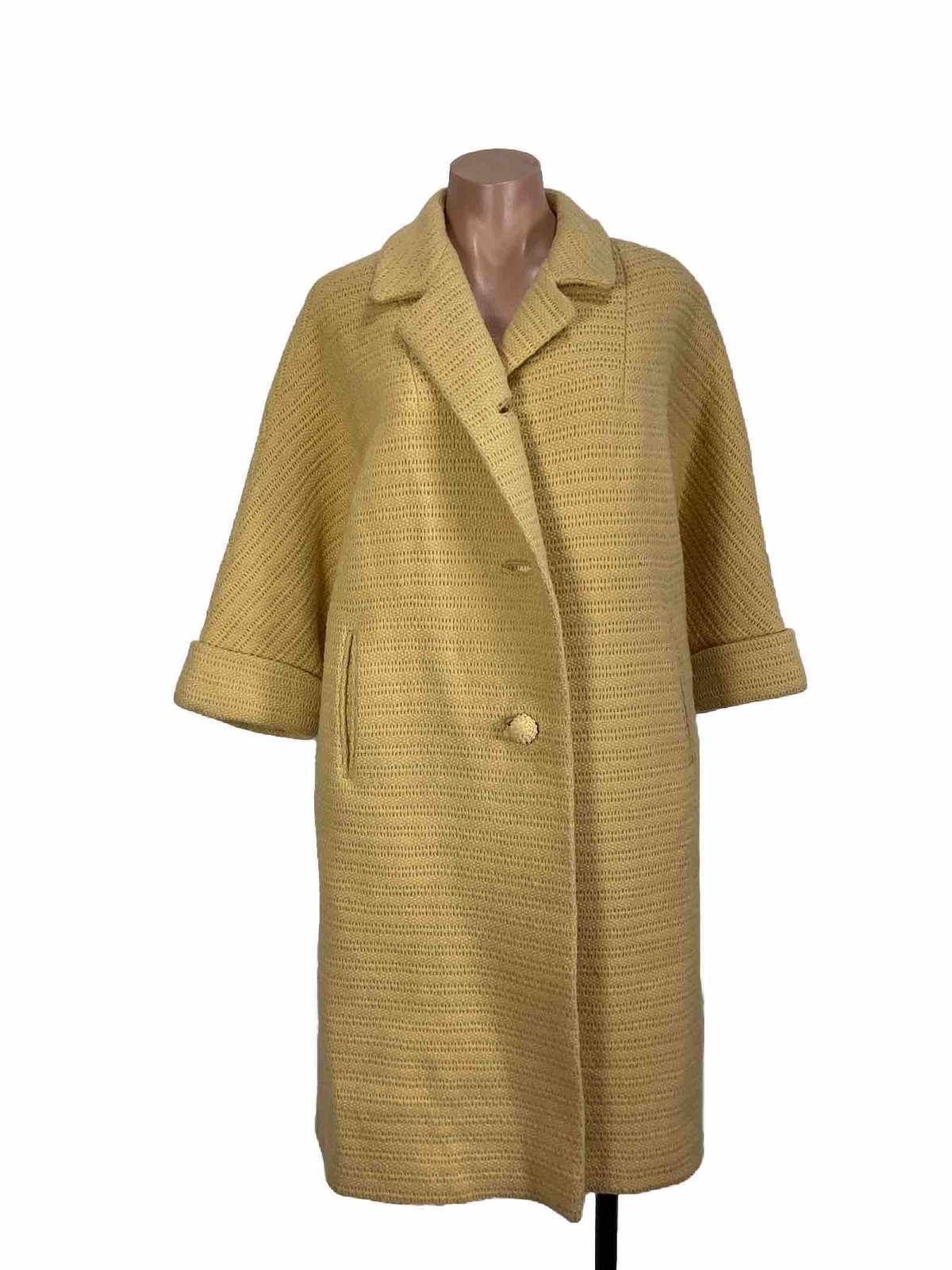 STUNNING 1960s Fedway Woven Crochet Opera Coat Swing Jacket L/XL UNIONMADE