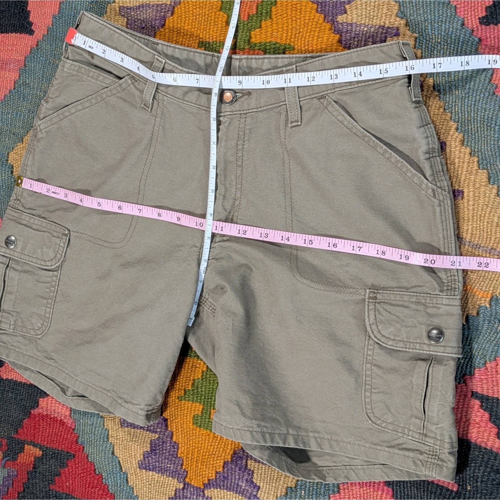 Vintage Carhartt Cargo Shorts Tan Khaki Workwear Utility 32 Waist