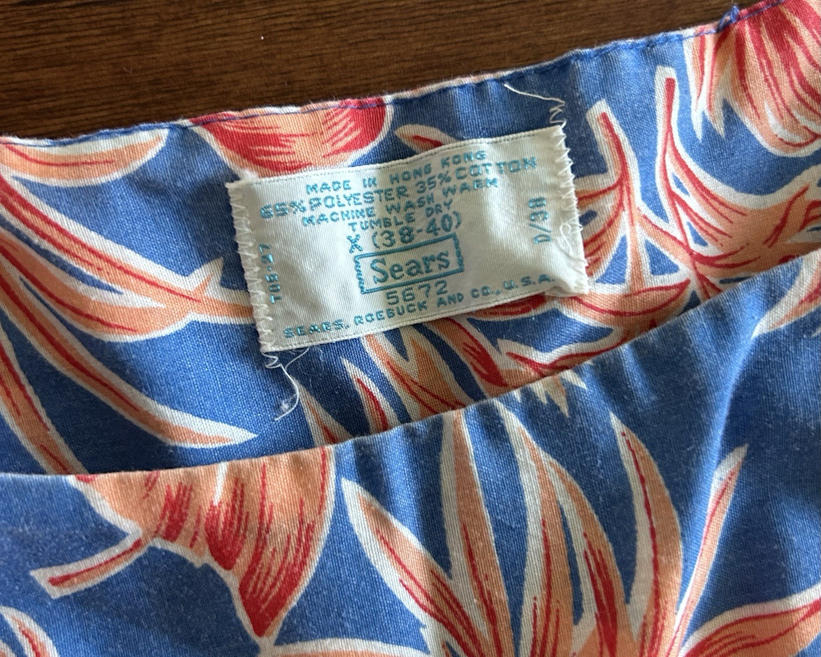 Vintage Sears MuuMuu Mumu Colorful Blue, Pink, White Hawaiian House Dress Womens