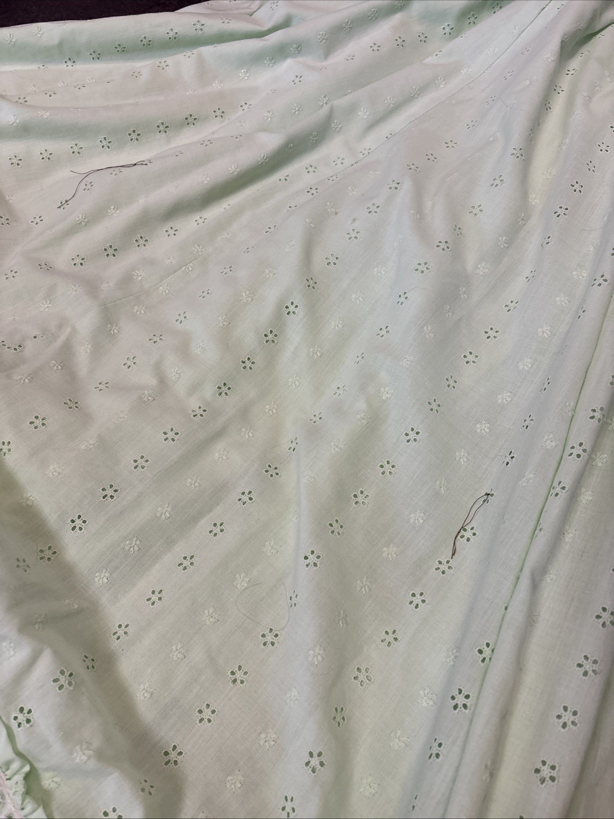 VTG Hoop Skirt Mint Green Taffeta Prairie Ruffle Romantic Party Prom Dress XL