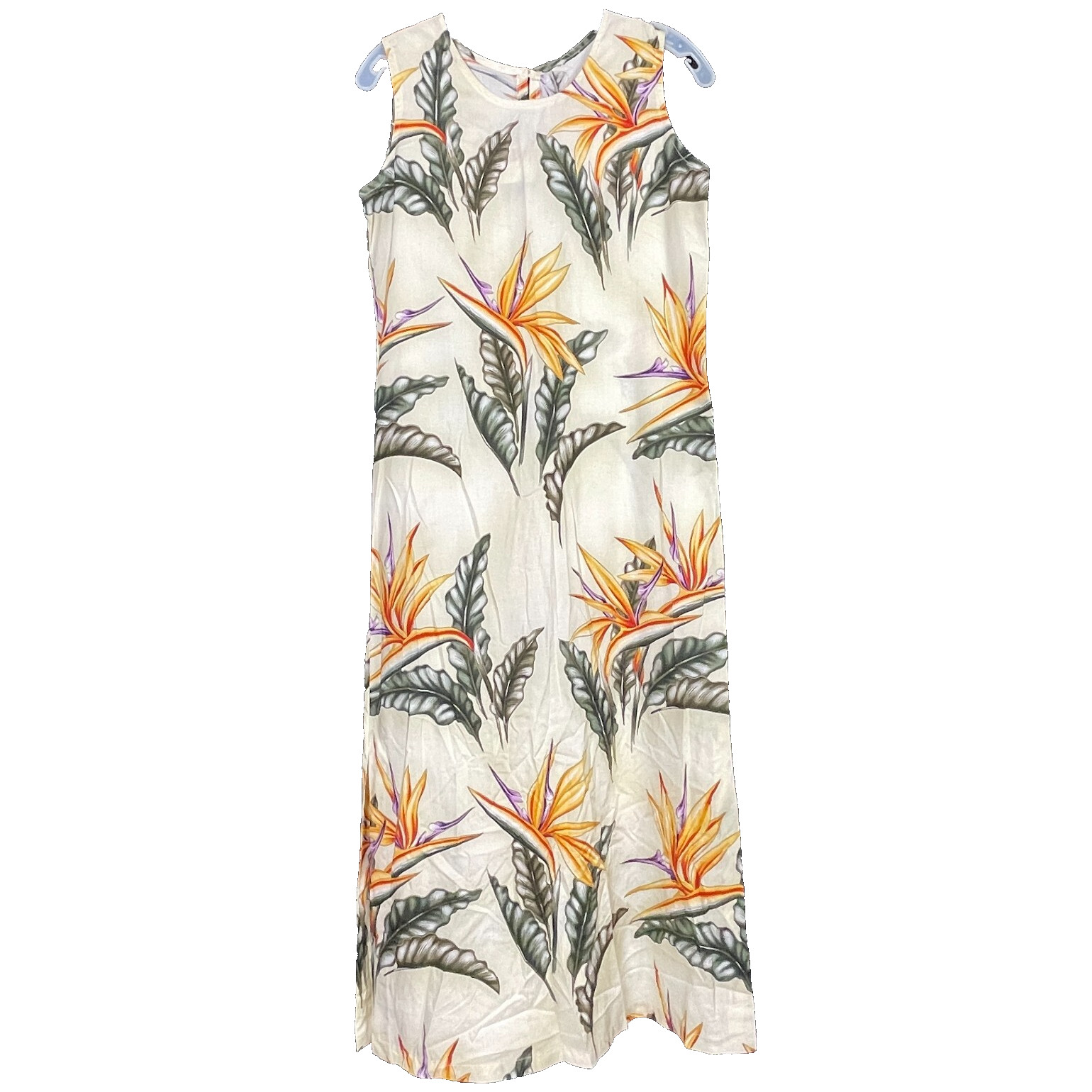 Paradise Found Women’s Vtg Hawaiian Dress Rayon size Small Birds of Paradise