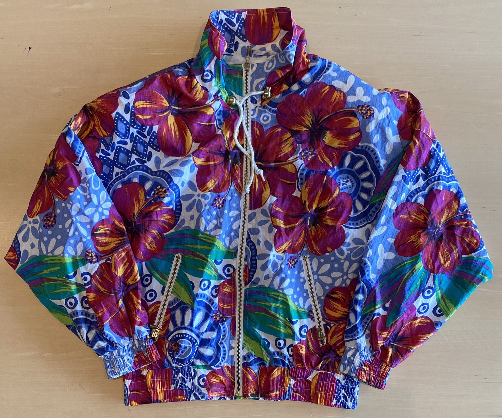 Vintage Andy Johns Women’s Sz Sm 2-Piece Track Suit Pants Jacket Floral Bright