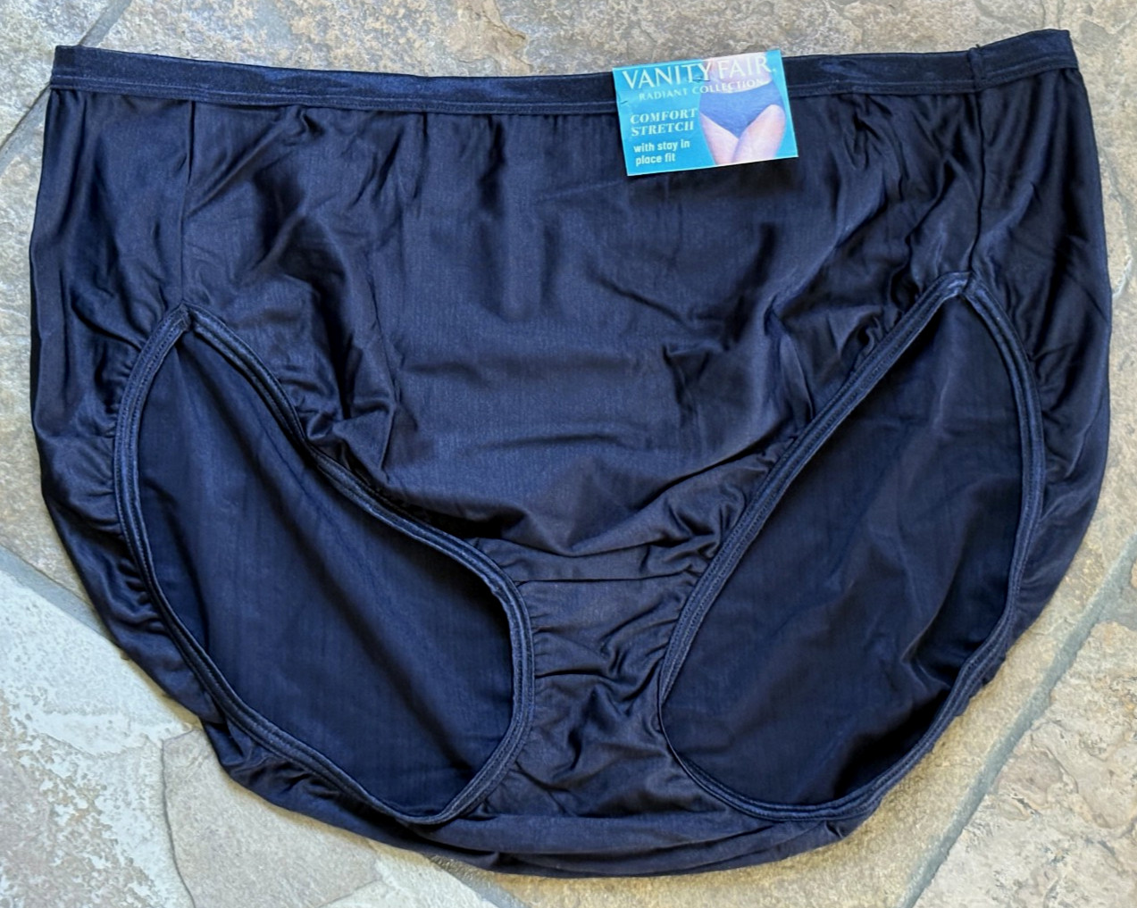 Vanity Fair 9/2XL BLACK Silky RADIANT COLLECTION Hi Cut Panties #3413112 NWT