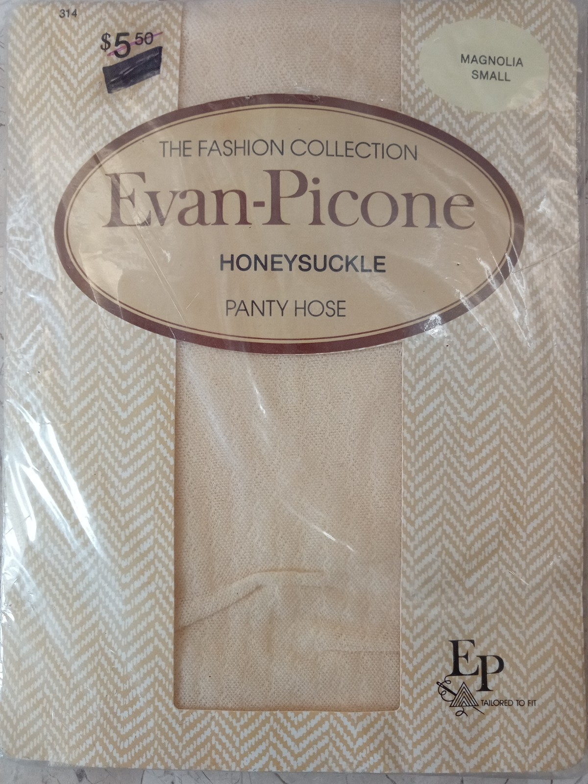 Evan-Picone HONEYSUCKLE Pantyhose 314 Small MAGNOLIA CREAM Vintage Hosiery