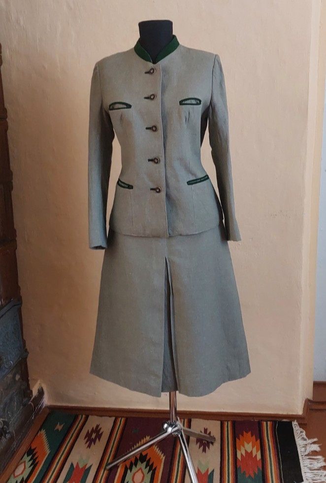 Vintage Loden Plankl Wool Linen Alpine Suit Women M Oktoberfest Dirndl Style