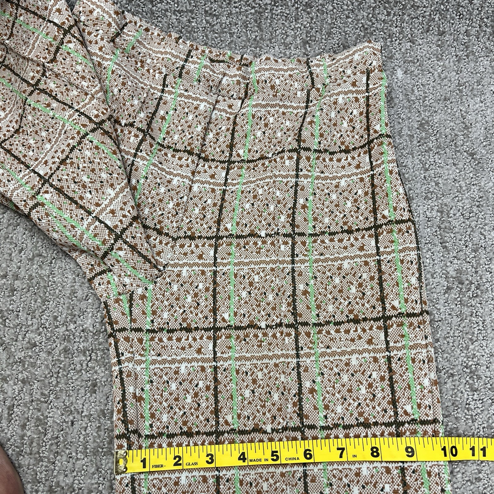 Vintage Kmart Plaid Pants Womens 8 *Mzrs 26×28 Double Knit Polyester Japan 70s