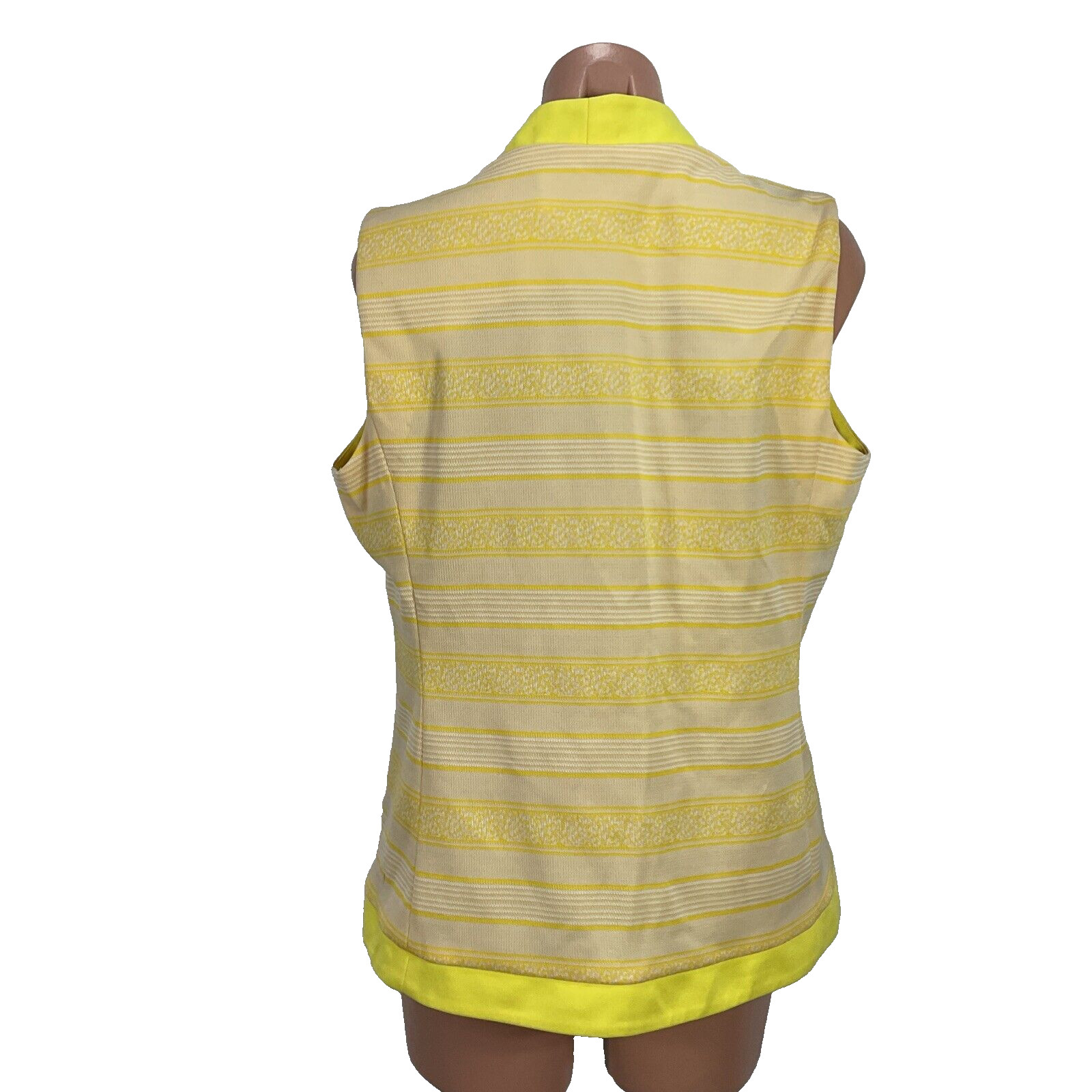 Vintage Womens vest Empress of Dallas Size 14 Plaid Stripes Open Front Longline