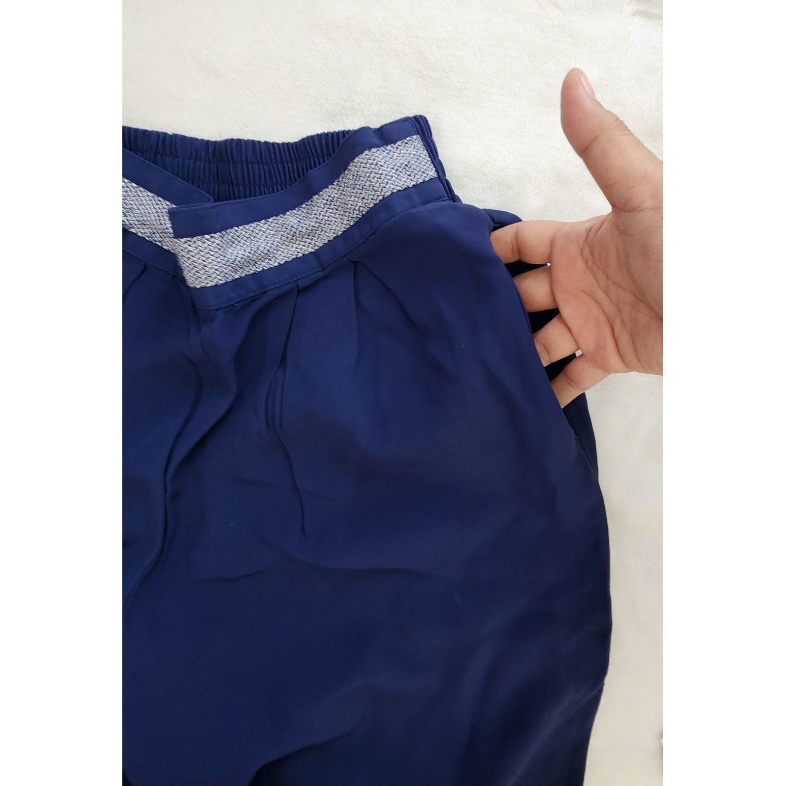 Maren Vintage High Waisted Pleated Tapered Trousers Royal Blue Small Made in USA