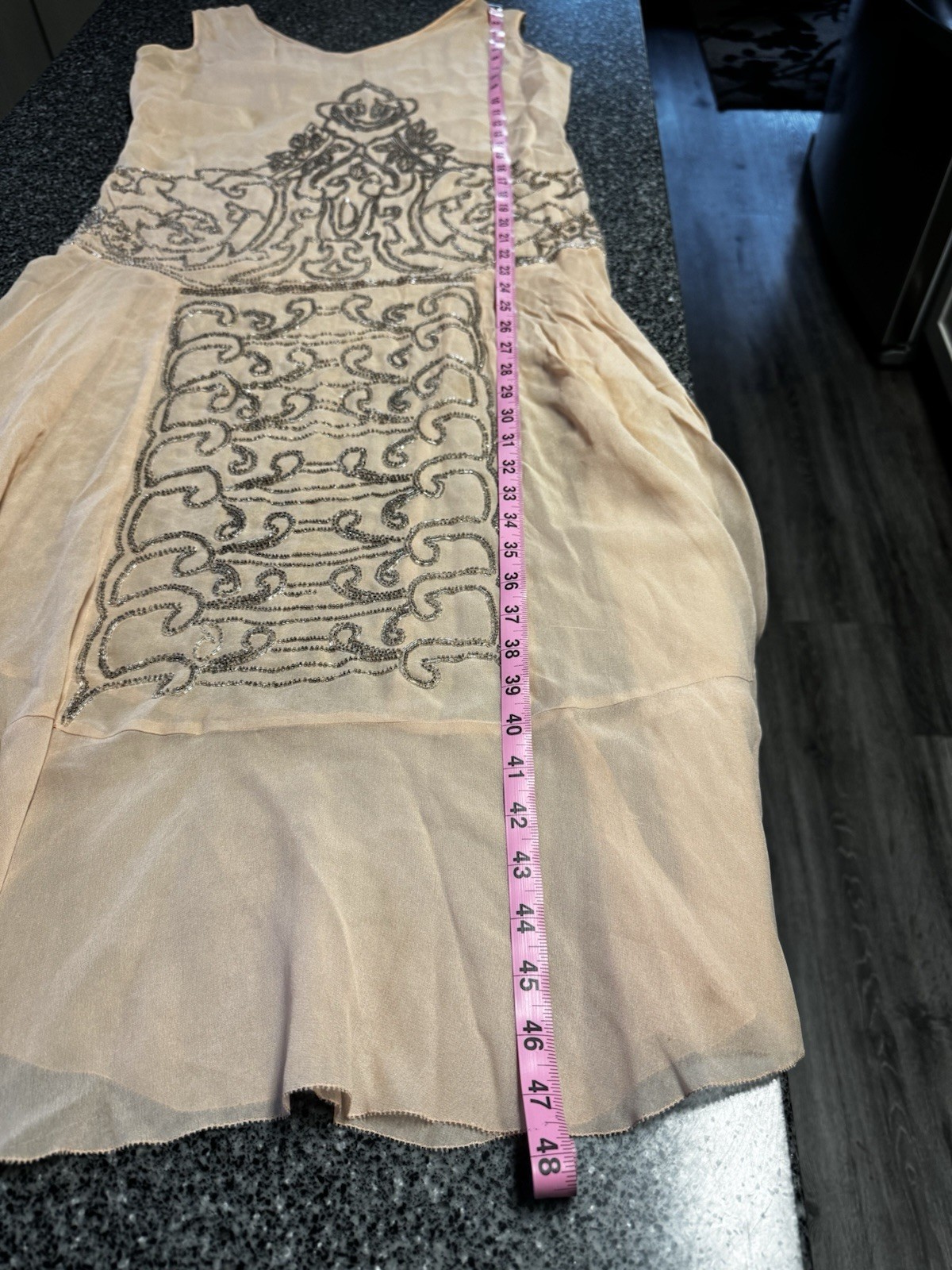 Authentic 1920s Beaded Silk Chiffon Dress – Art Deco – Double Sided Beading