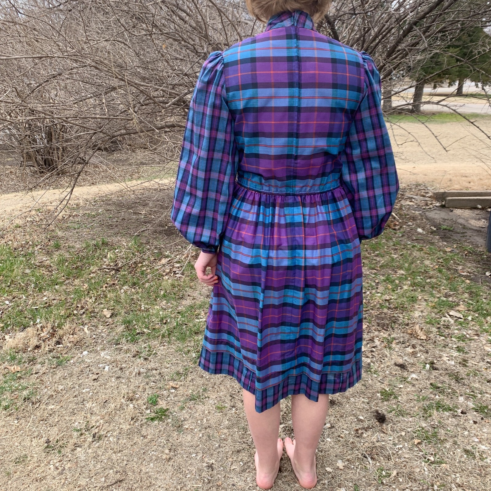Vintage Applause II by Marge Kane Plaid Dress Twee Size 8